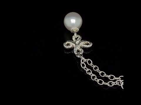 Brigitte Adolph - Sterling Silver Pearl Pique Dame dainty Pendant - DESIGNYARD no 1 for contemporary jewellery Dublin Ireland.