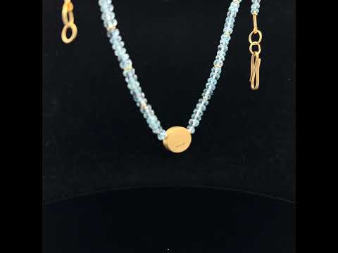 Video of Catherine Mannheim's Contemporary 18k Yellow Gold Aquamarine Necklace. Available on DESIGNYARD.com and in our Jewellery Shop Dublin, Ireland. Free Worldwide Shipping with DHL.