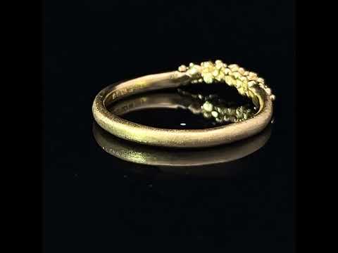 Video of Hannah Bedford's 18k Yellow Gold Contour Granule Wedding Ring. Available on DESIGNYARD.com and in our Jewellery Shop Dublin, Ireland.