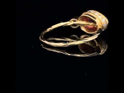 Video of Josephine Bergsøe's Contemporary Yellow Gold Pink Sapphire Diamond Cocktail Ring. Available on DESIGNYARD.com and in our Jewellery Shop Dublin, Ireland. Free Worldwide Shipping with DHL.