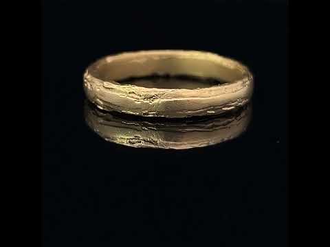 diana porter 18k fair trade yellow gold etched 4mm gents wedding ring designyard dublin ireland