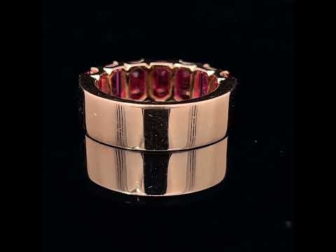 Video of 18k Rose Gold Ruby Seven Stone Ring. Available on DESIGNYARD.com and in our Jewellery Shop Dublin, Ireland.