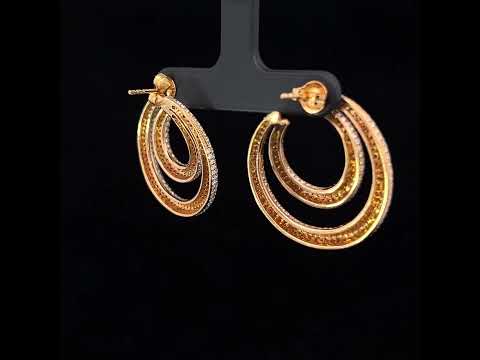 Video of 18k Rose Gold Diamond Swirl Earrings. Available on DESIGNYARD.com and in our Jewellery Shop Dublin, Ireland.