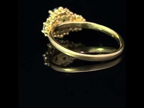 Video of Hannah Bedford's 18k Yellow Gold Green Malawi Sapphire Diamond Engagement Ring. Available on DESIGNYARD.com and in our Jewelry Store Dublin, Ireland.