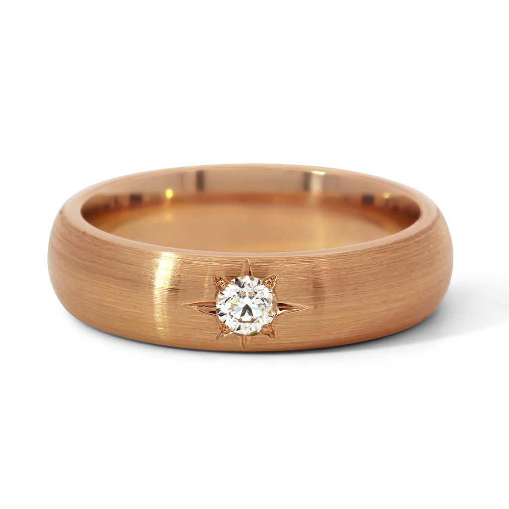 Photograph 1 of Men's 18k Rose Gold Sirius Diamond Wedding Ring. Available on DESIGNYARD.com or in our Jewellery Shop Dublin, Ireland.