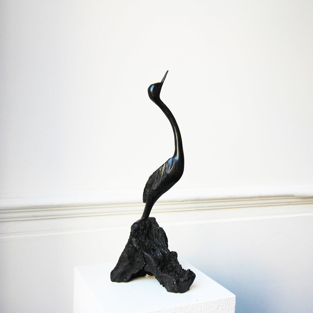 Photograph 4 of Tony Downey's Contemplation Irish Bog Oak Sculpture. Available on DESIGNYARD.com and in our Jewellery Shop Dublin, Ireland.