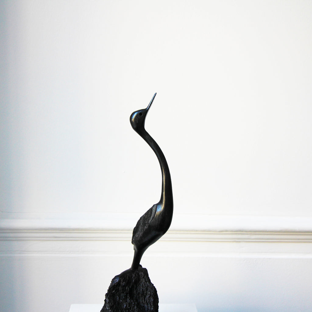 Photograph 2 of Tony Downey's Contemplation Irish Bog Oak Sculpture. Available on DESIGNYARD.com and in our Jewellery Shop Dublin, Ireland.