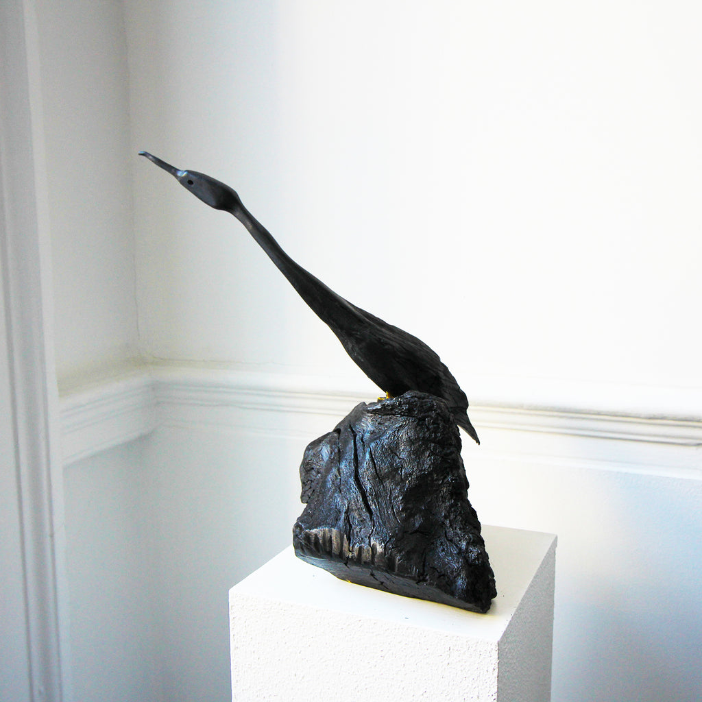 Photograph 2 of Tony Downey's Reaching Out Irish Bog Oak Sculpture. Available on DESIGNYARD.com and in our Gallery Dublin, Ireland.