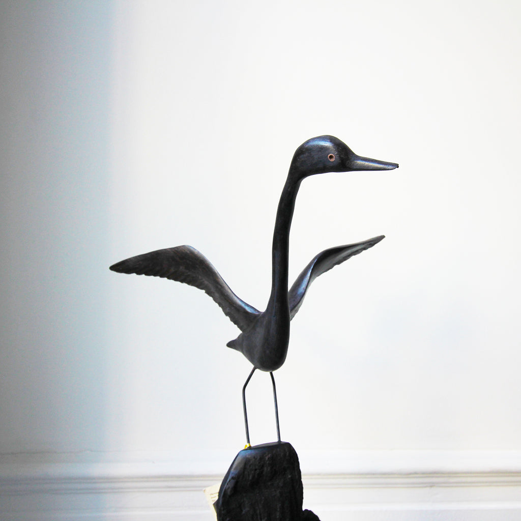 Photograph 6 of Tony Downey's Stature Irish Bog Oak Sculpture. Available on DESIGNYARD.com and in our Gallery Dublin Ireland. 