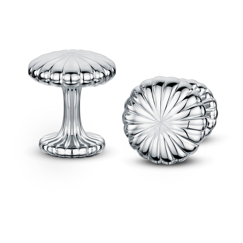 Andrew Geoghegan - Silver Polished Cannele Cufflinks - DESIGNYARD contemporary jewellery, Dublin Ireland.