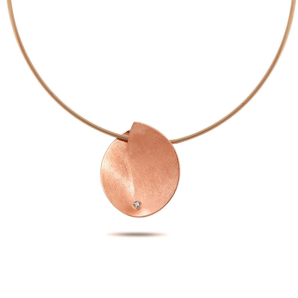 Cardillac - 18k Rose Gold Abalone Diamond Necklace - DESIGNYARD contemporary jewellery Dublin Ireland.