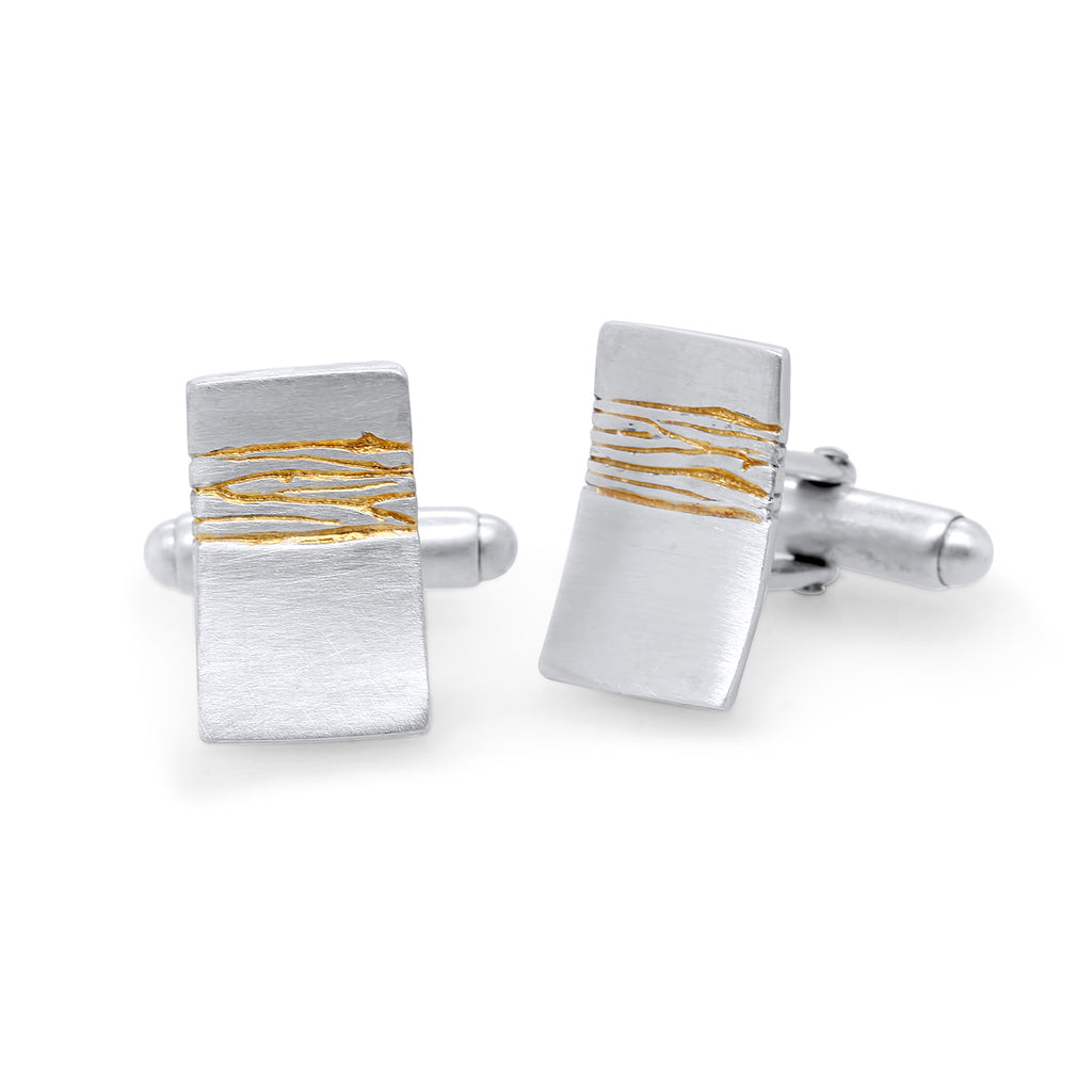 Photograph 1 of Kate Smith's Contemporary Sterling Silver Etched Cufflinks. Available on DESIGNYARD.com and in our Jewellery Shop Dublin, Ireland. Free Worldwide Shipping with DHL.