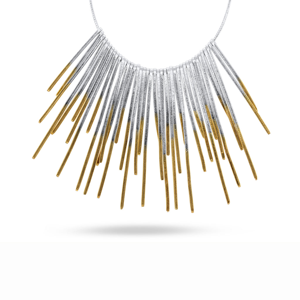 Kokkino - Shimmer Yellow Gold Plated Silver Necklace - DESIGNYARD, Dublin Ireland.