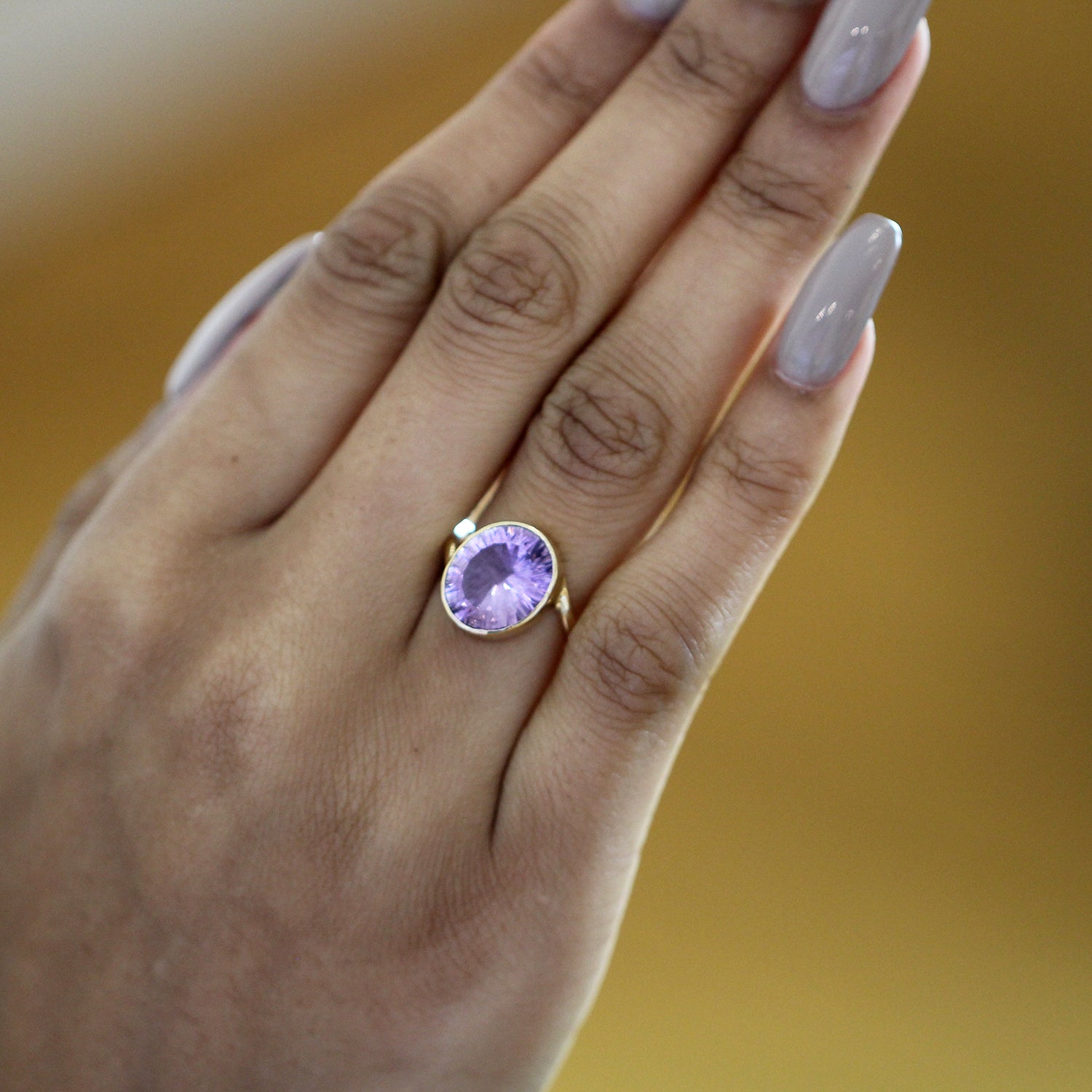 Stunning Design Natural Amethyst Ring ~handmade Ring