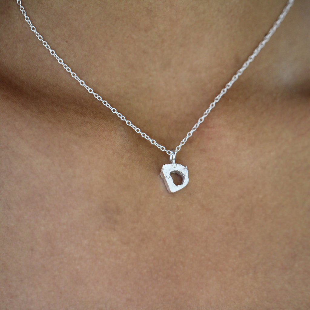 Xavier Lafford - Sterling Silver Chunky D Pendant - DESIGNYARD, Dublin Ireland.